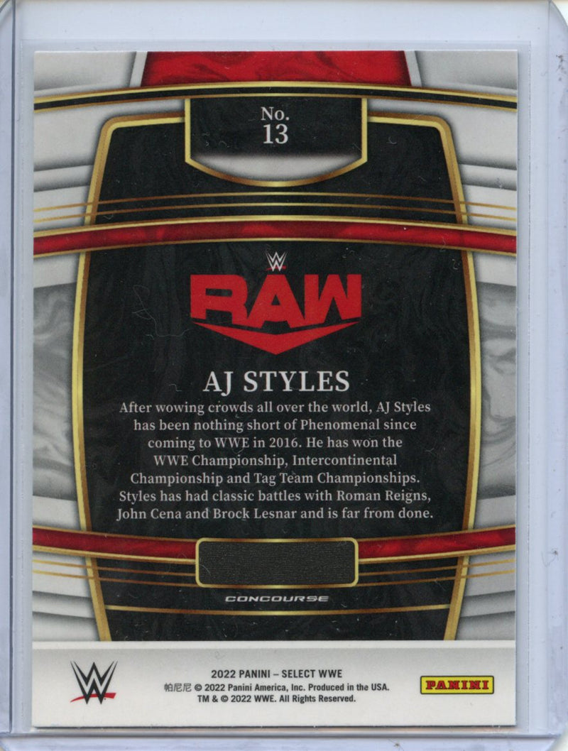 2022 Panini Select WWE Aj Styles Concourse Red & Blue