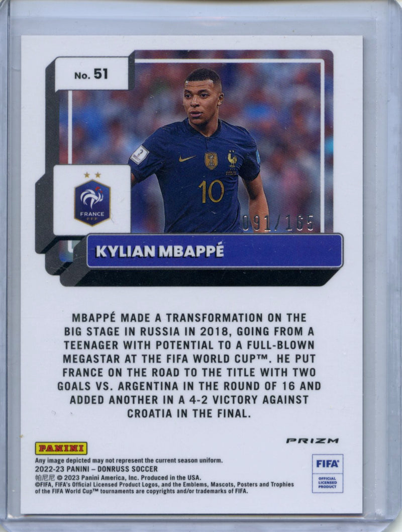 2022-23 Donruss FIFA Kylian Mbappe Optic Red 91/165