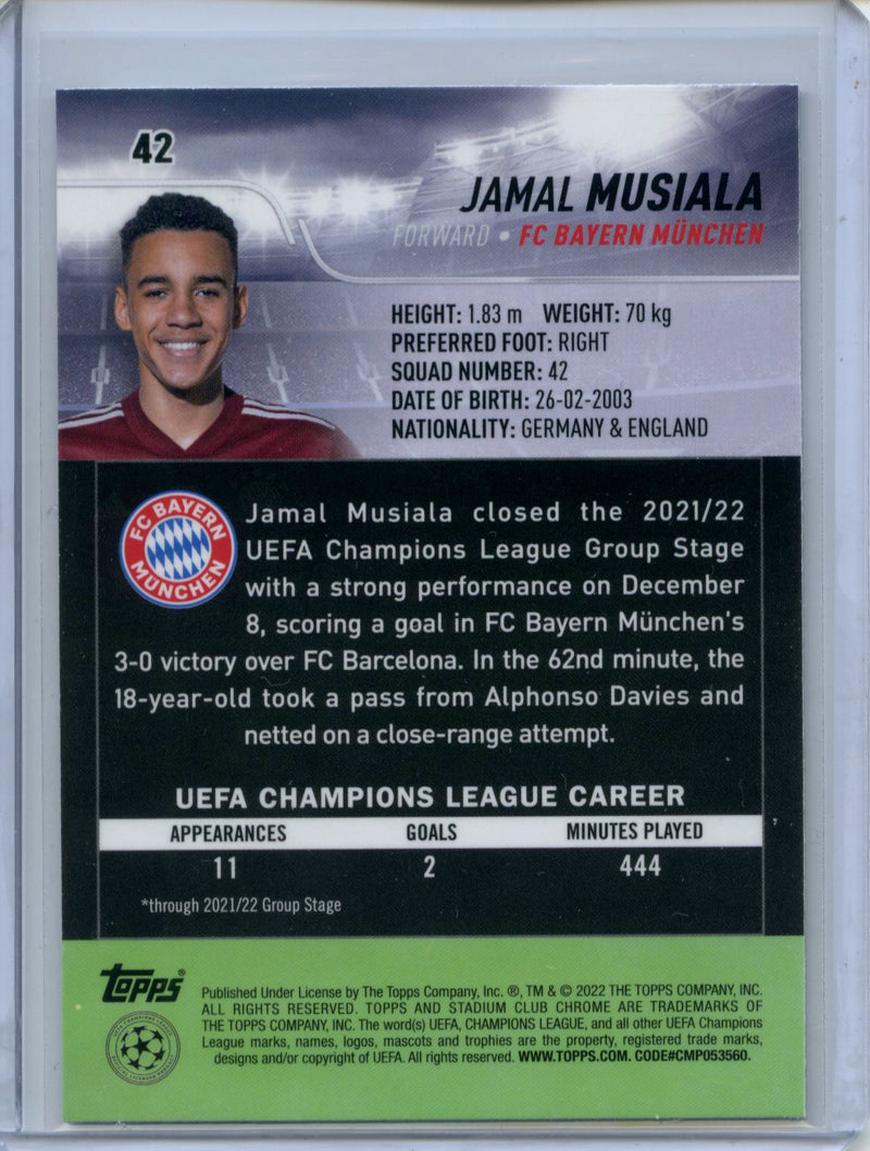 2021-22 Topps Stadium Club Chrome UEFA Champions League Jamal Musiala