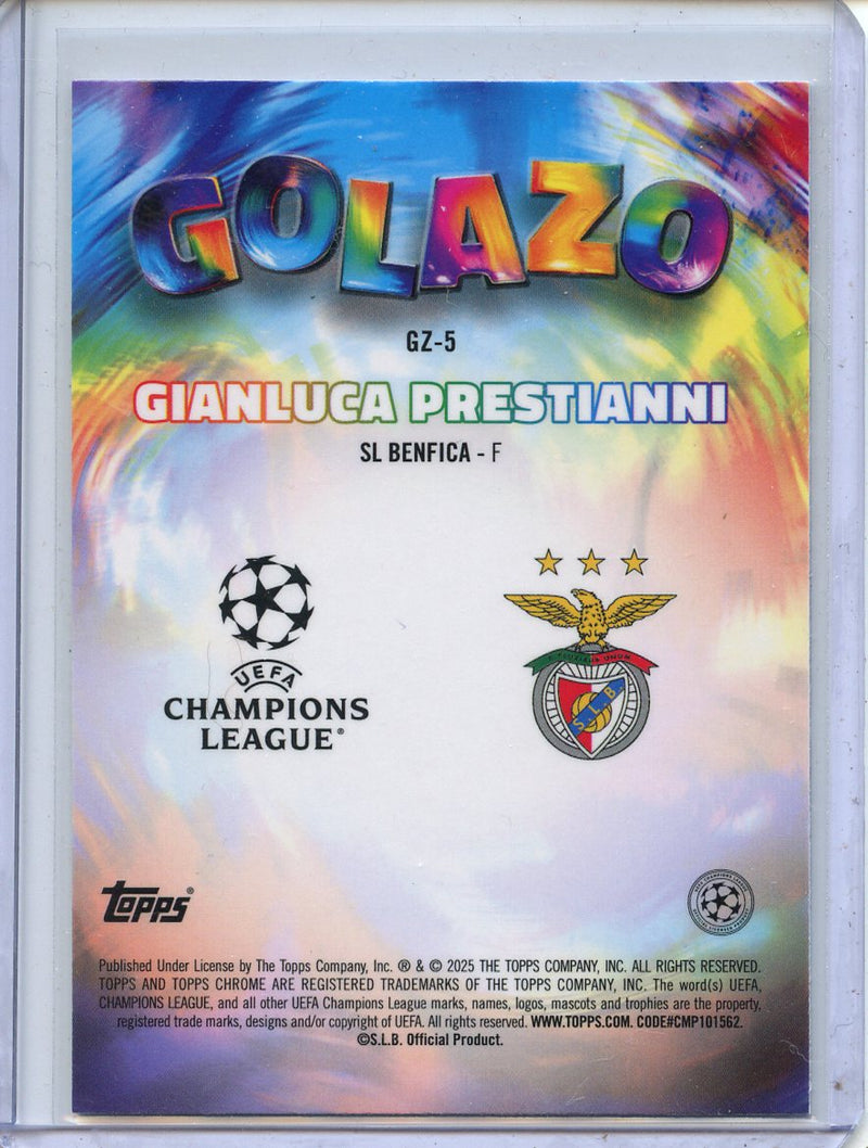 2024-25 Topps Chrome UEFA Club Comps Gianluca Prestianni Golazo GZ-5