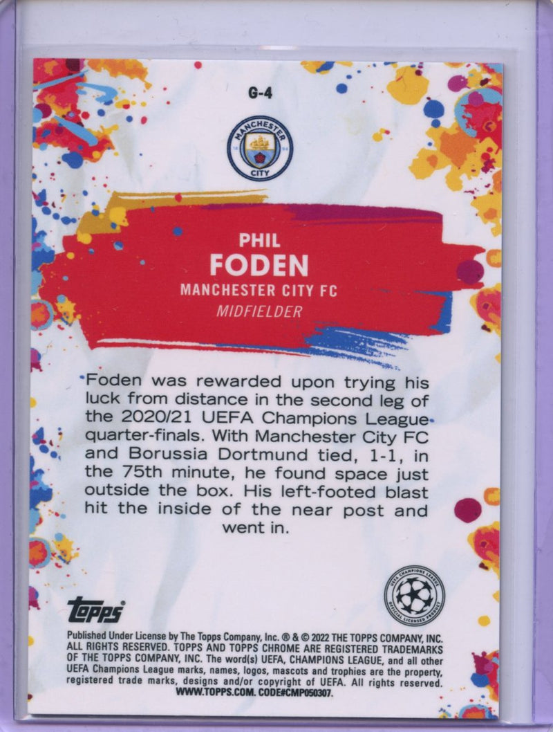 2021-22 Topps Chrome UEFA CL Phil Foden Golazo