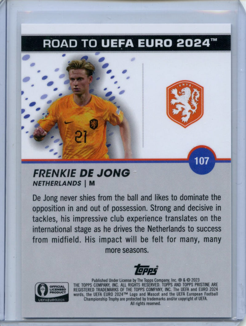 2023-24 Topps Pristine Road To Euro Frenkie De Jong Green Refractor 78/125