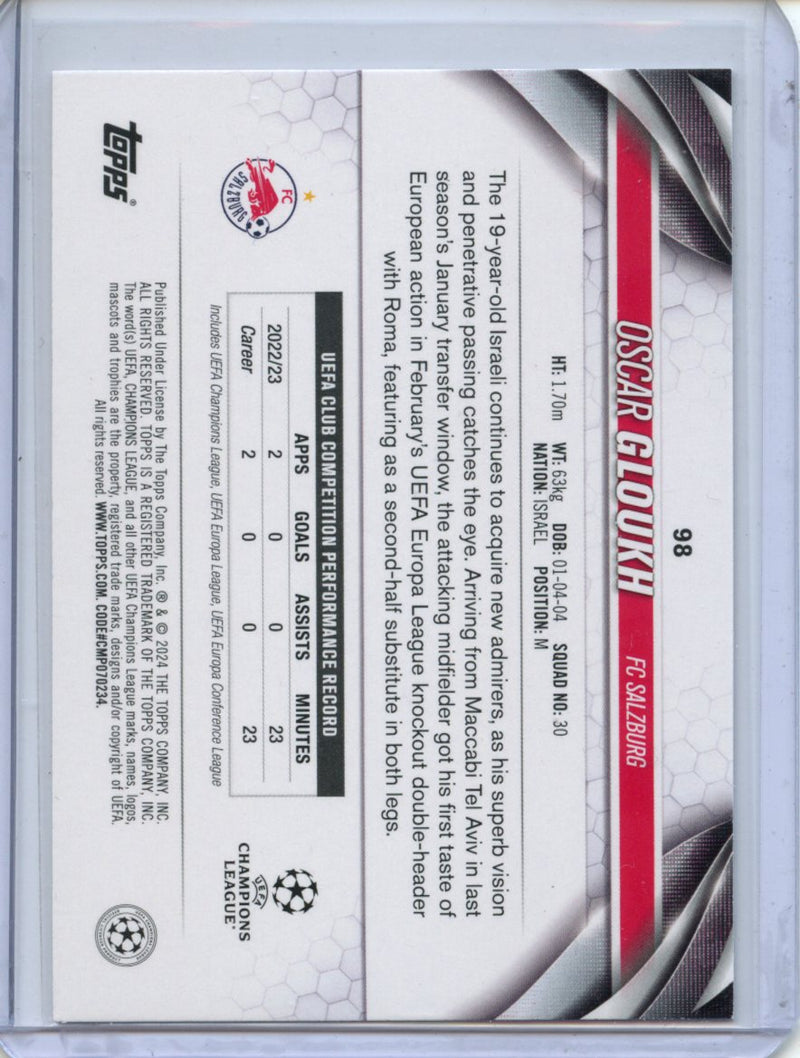 2023-24 Topps UEFA CC Oscar Gloukh Inferno Foil