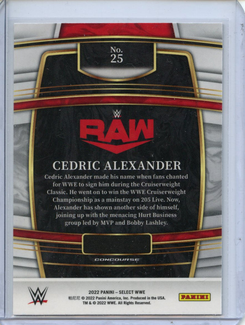 2022 Panini Select WWE Cedric Alexander Concourse Red & Blue