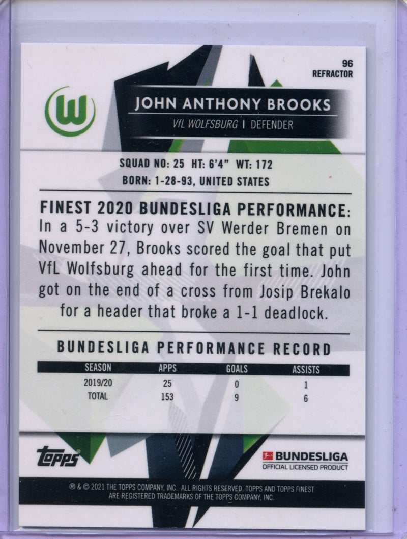 2020-21 Finest Bundesliga John Anthony Brooks Refractor