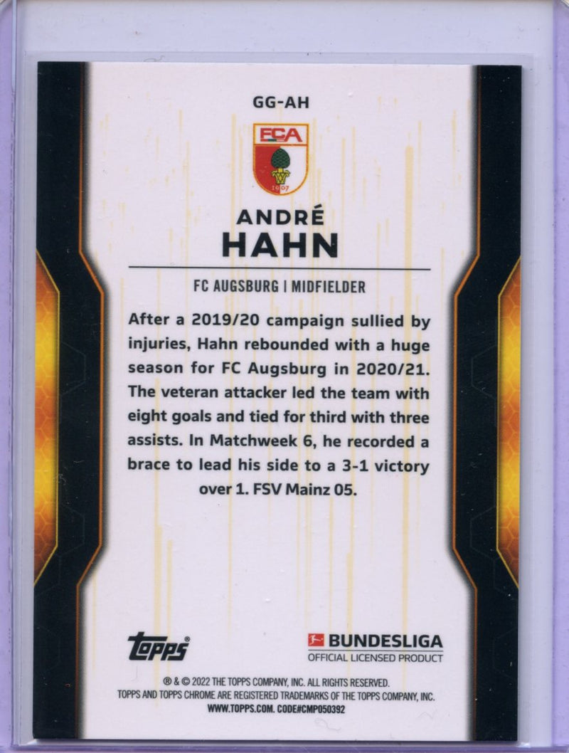 2021-22 Topps Chrome Bundesliga Soccer Andre Hahn Golden Generation