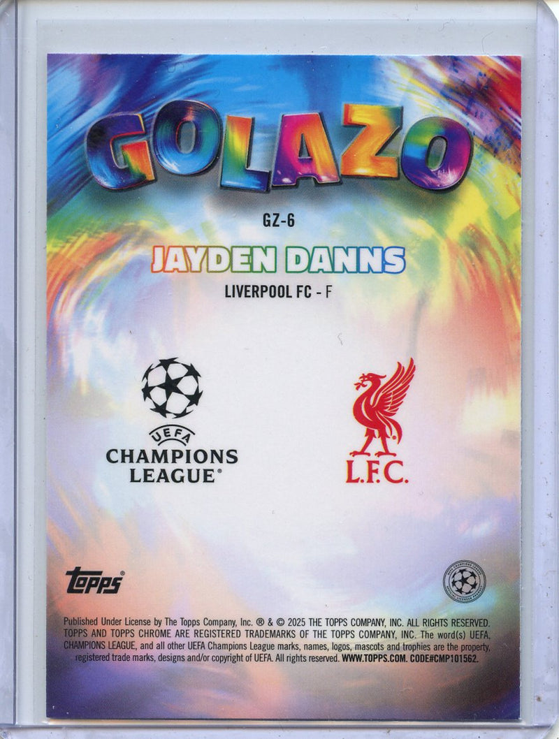 2024-25 Topps Chrome UEFA Club Comps Jayden Danns Golazo GZ-6