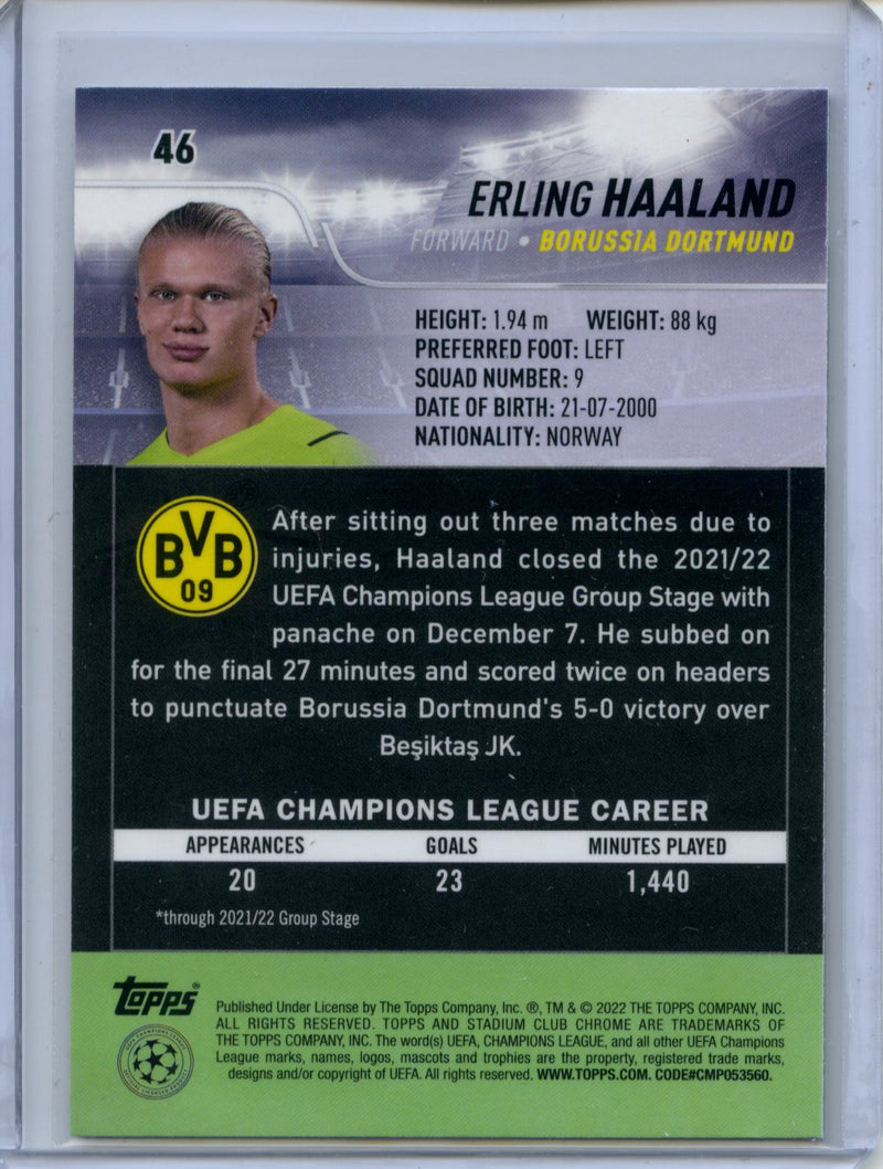 2021-22 Topps Stadium Club Chrome UEFA Champions League Erling Haaland