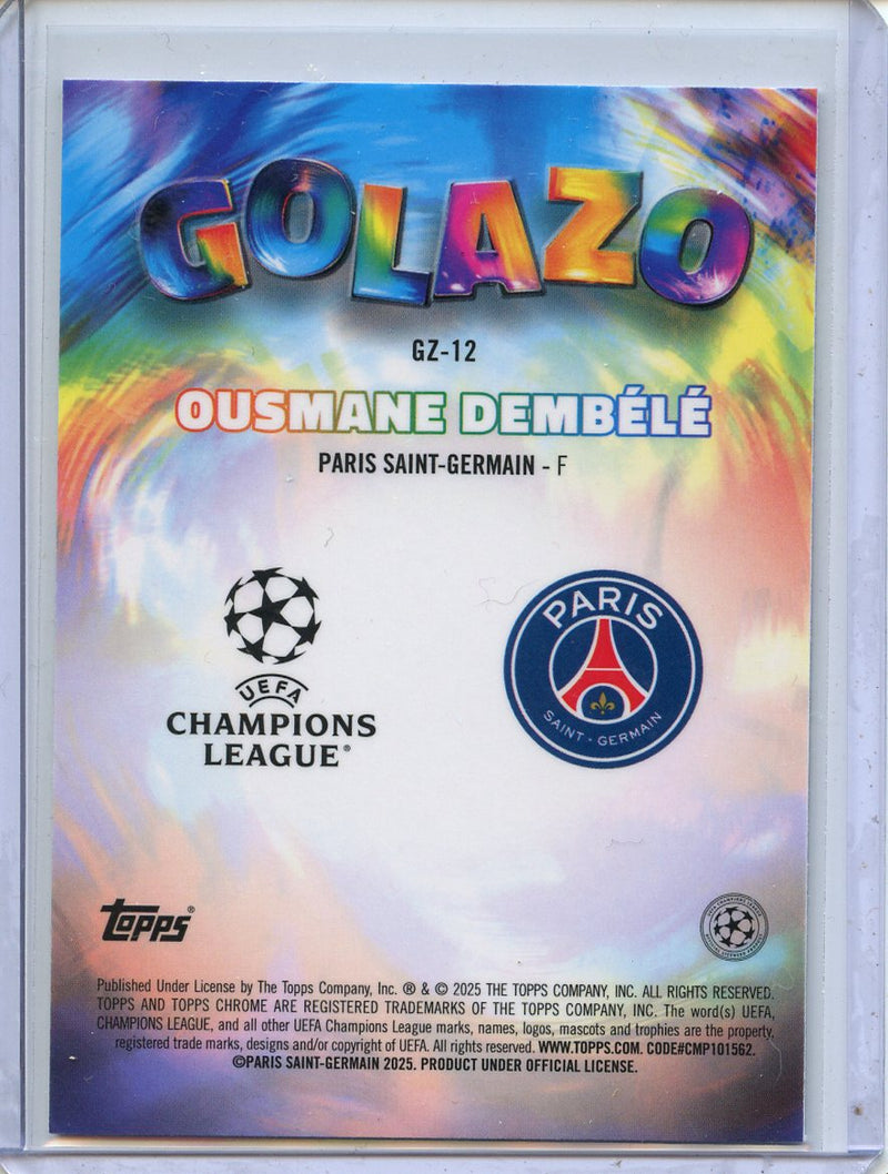 2024-25 Topps Chrome UEFA Club Comps Ousmane Dembele Golazo GZ-12