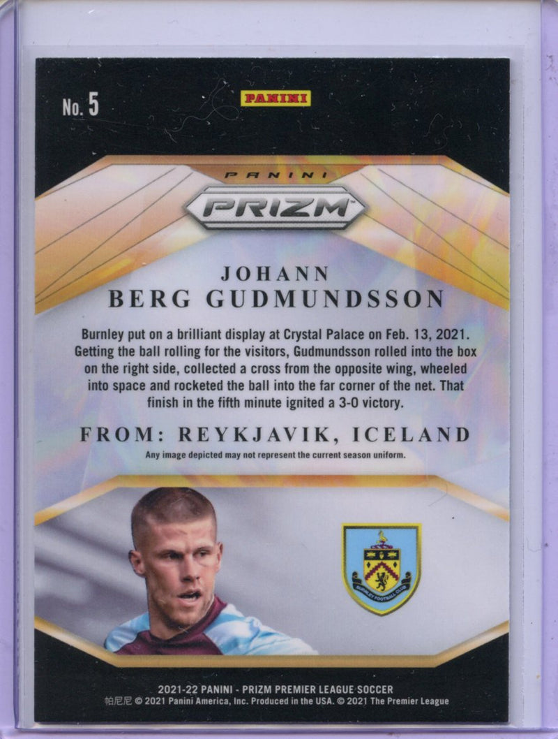 2021-22 Panini Prizm Premier League Johann Berg Gudmundsson Brilliance