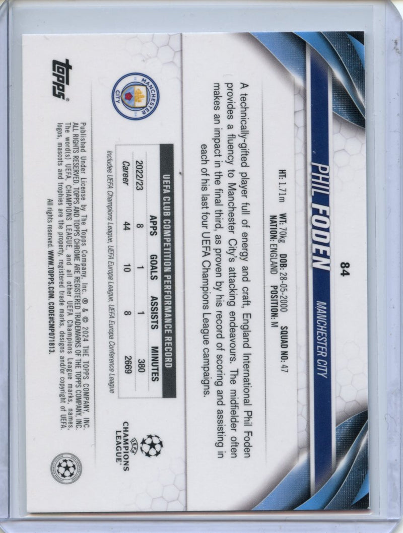 2023-24 Topps Chrome UEFA Phil Foden