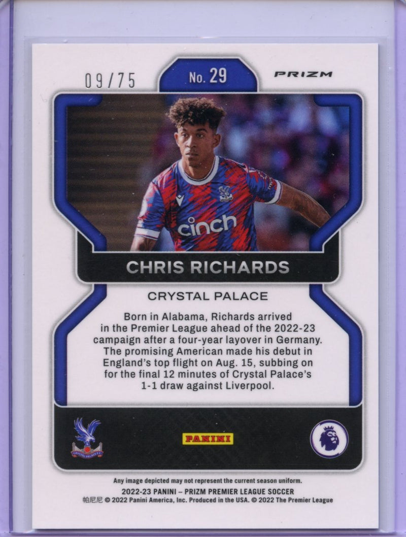 2022-23 Prizm Premier League Chris Richards Blue Breakaway Prizm 9/75