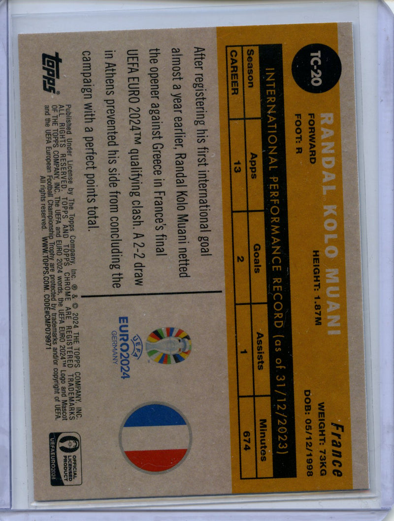 2024 Topps Chrome UEFA Euro Randal Kolo Muani 1960 Topps Chrome
