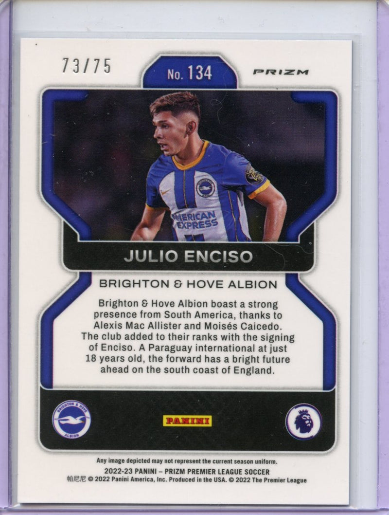 2022-23 Prizm Premier League Julio Enciso Blue Breakaway Prizm 73/75