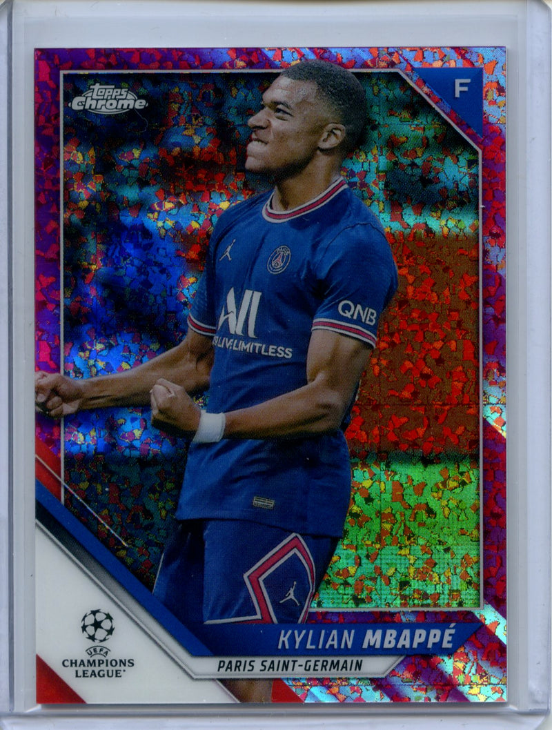 2021-22 Topps Chrome UEFA CL Kylian Mbappe Pink Mini-Diamond 152/175