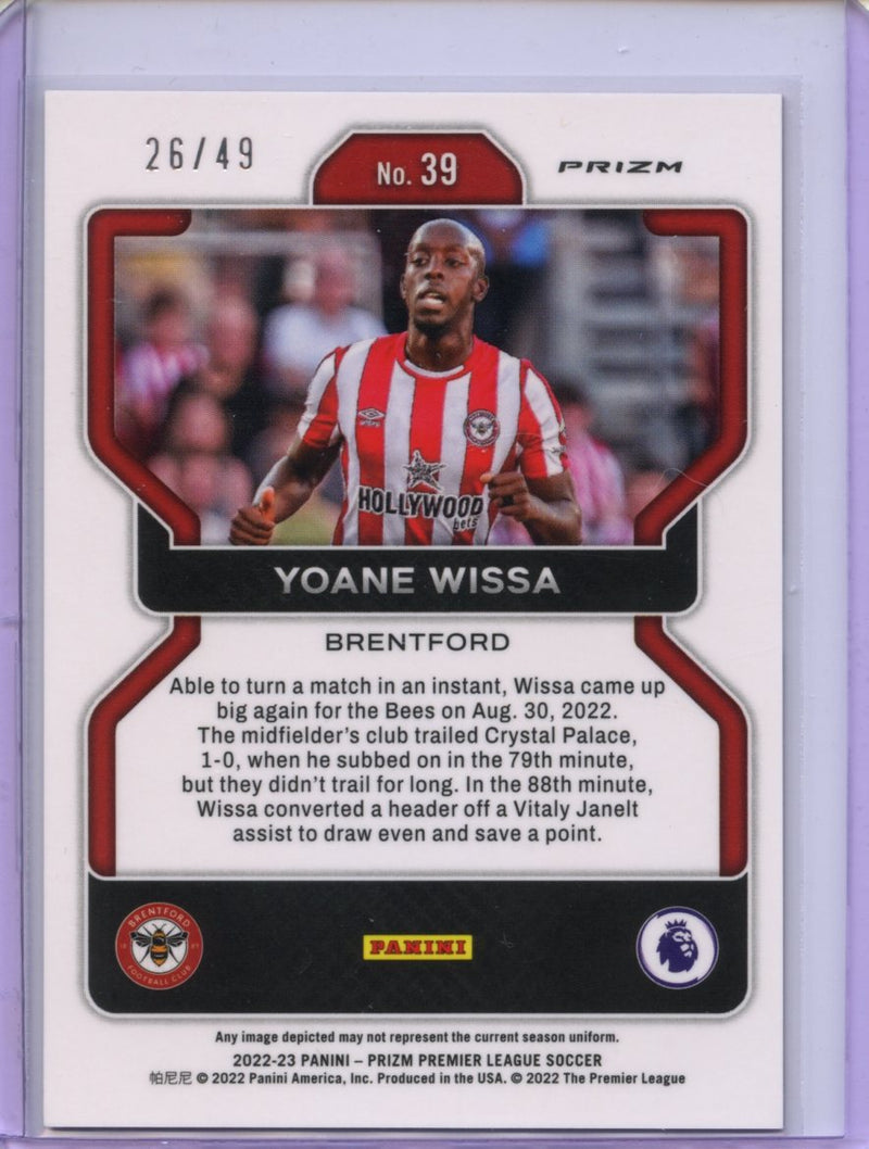 2022-23 Prizm Premier League Yoane Wissa Red Breakaway Prizm 26/49
