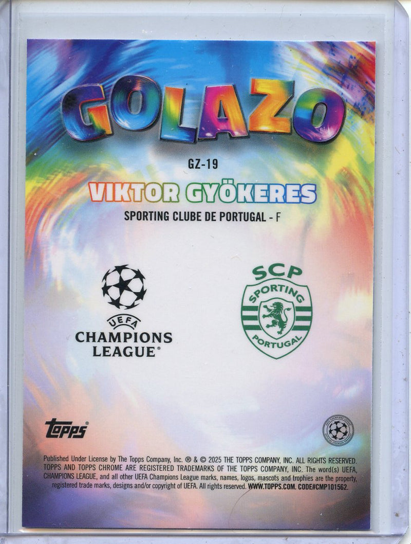 2024-25 Topps Chrome UEFA Club Comps Viktor Gyokeres Golazo GZ-19