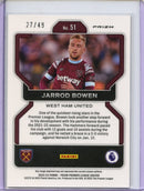 2022-23 Prizm Premier League Jarrod Bowen Red Breakaway Prizm 27/49