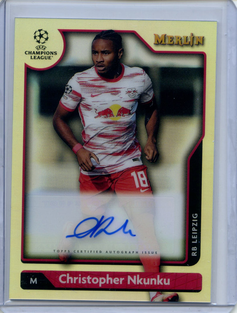 2021-22 Topps Merlin Chrome UEFA Champions League Christopher Nkunku Autograph