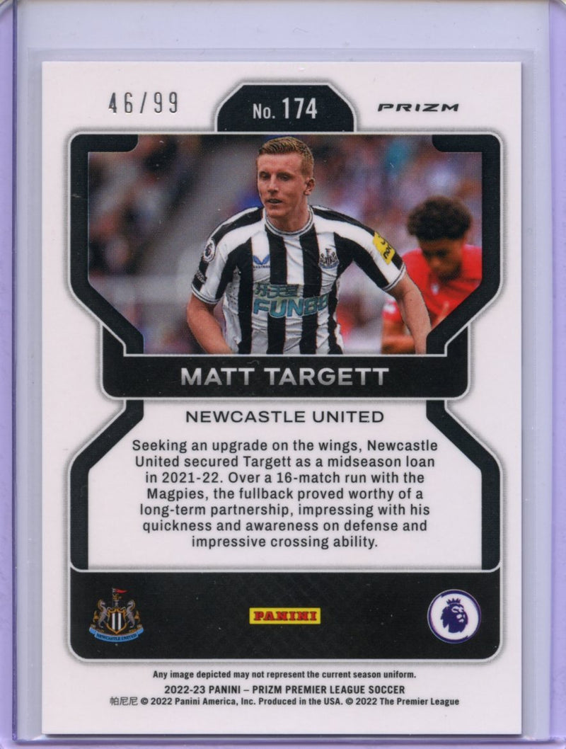 2022-23 Prizm Premier League Matt Targett Pink Breakaway Prizm 46/99