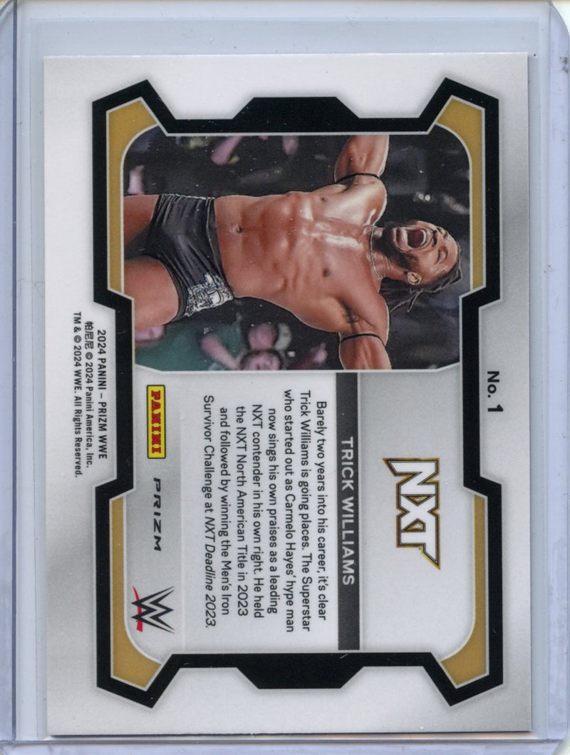 2024 Prizm WWE Trick Williams Ruby Wave Prizm