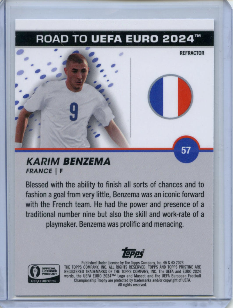 2023-24 Topps Pristine Road To Euro Karim Benzema Refractor