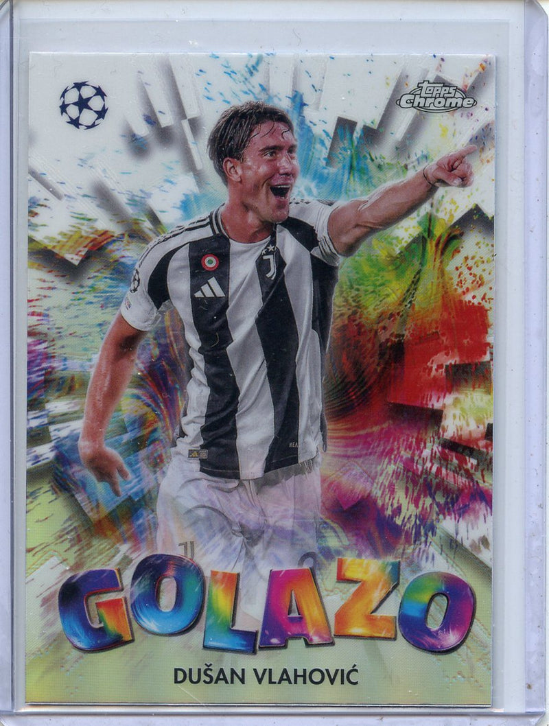 2024-25 Topps Chrome UEFA Club Comps Dusan Vlahovic Golazo GZ-28