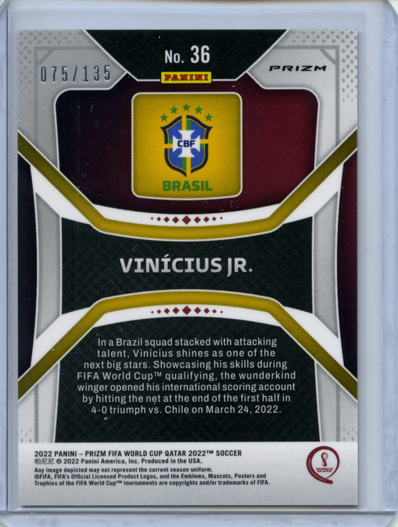 2022 Panini Prizm FIFA World Cup Qatar Vinicius Jr Blue Choice 75/135