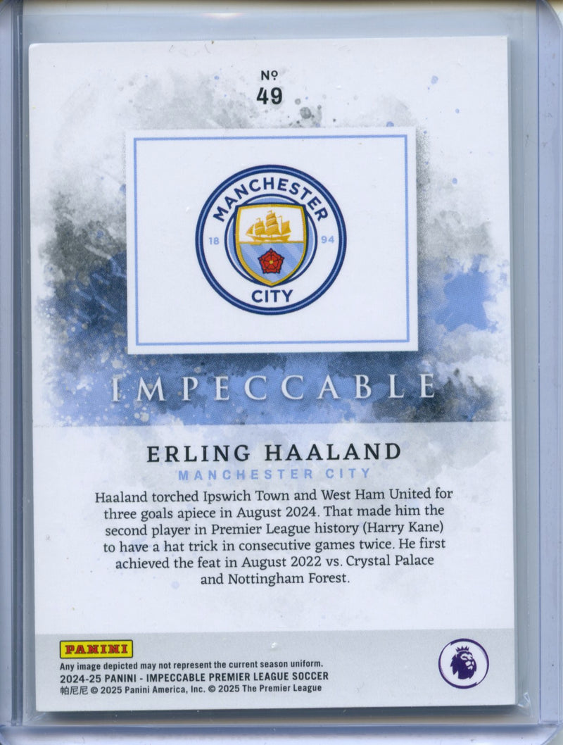 2024-25 Panini Impeccable EPL Erling Haaland Gold 6/10
