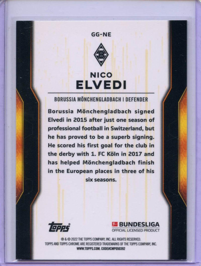 2021-22 Topps Chrome Bundesliga Soccer Nico Elvedi Golden Generation