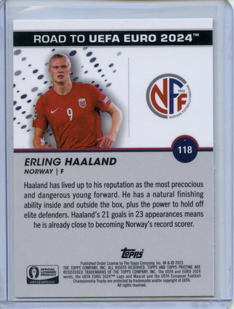 2023-24 Topps Pristine Road To Euro Erling Haaland Refractor