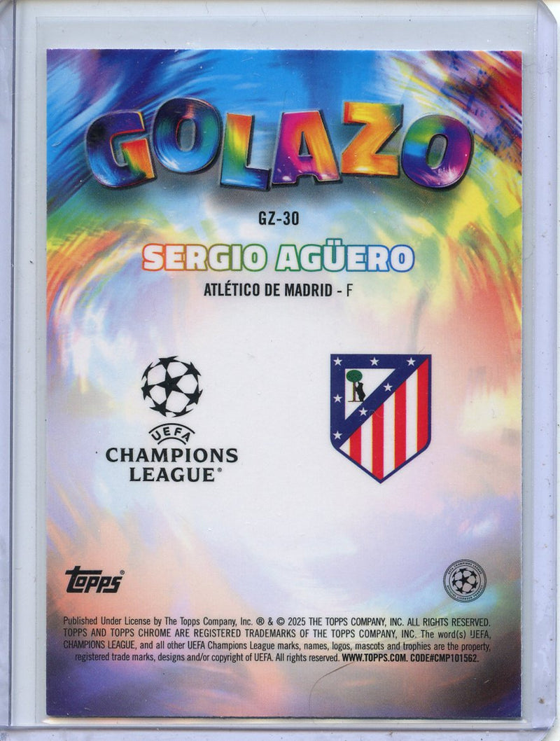 2024-25 Topps Chrome UEFA Club Comps Sergio Aguero Golazo GZ-30