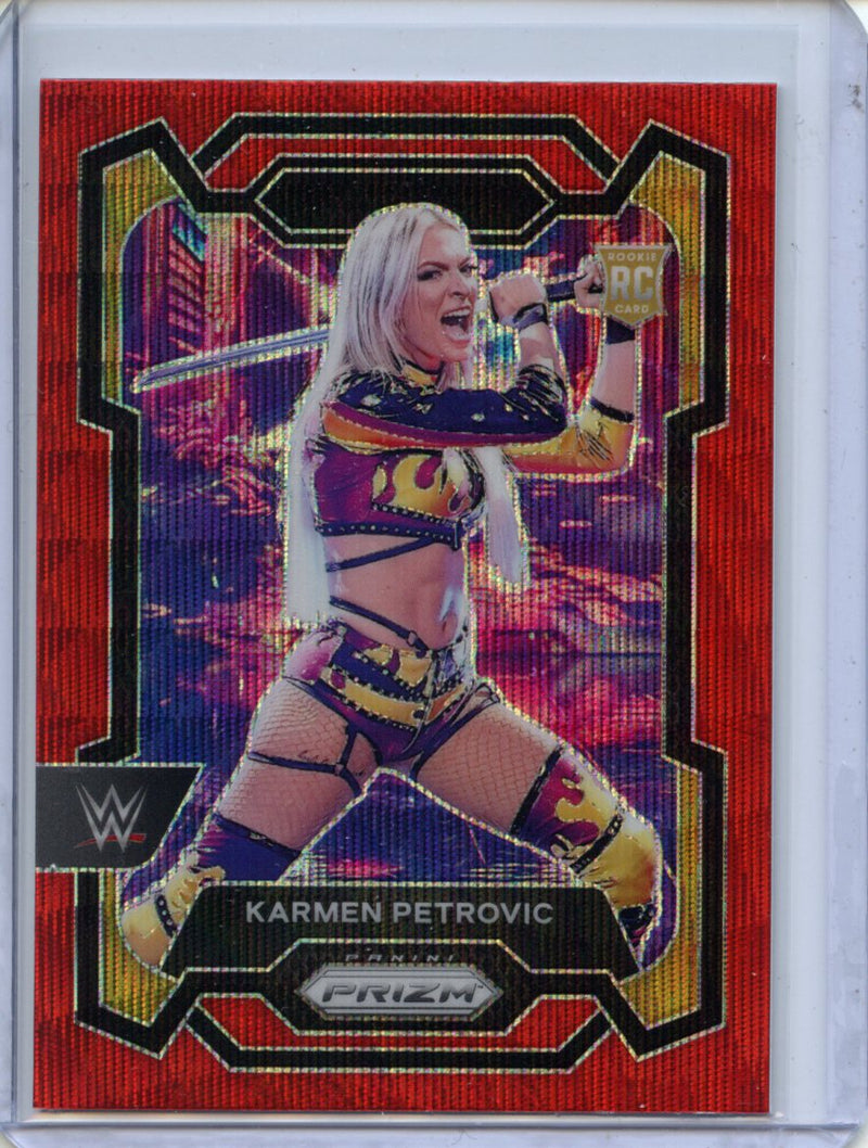 2024 Prizm WWE Karmen Petrovic Ruby Wave Prizm