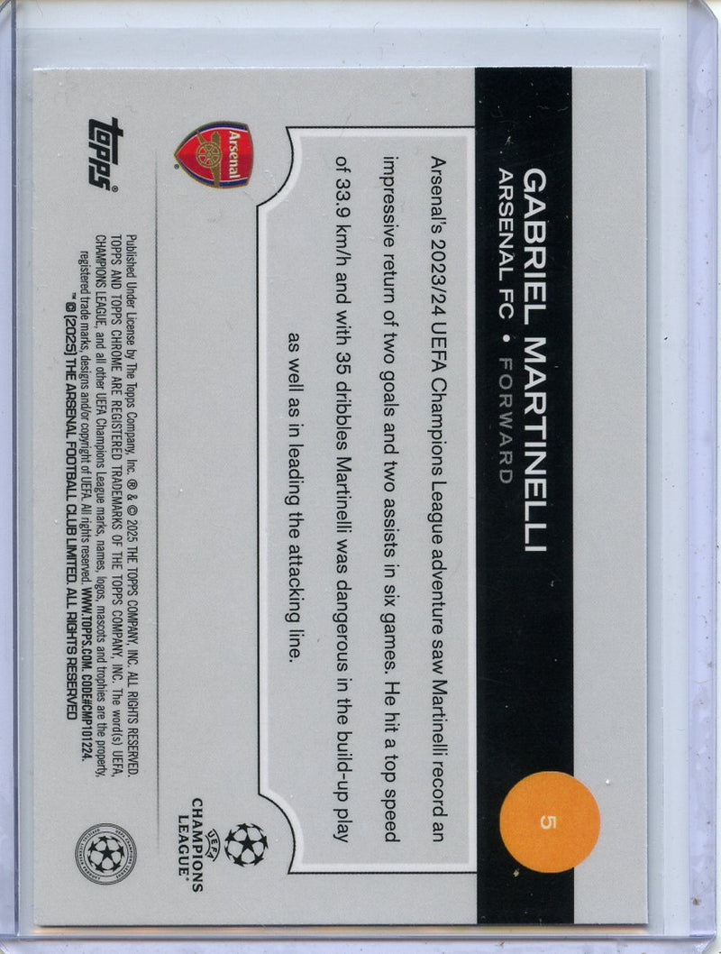 2024-25 Topps Chrome UEFA Club Comps Gabriel Martinelli Speckle