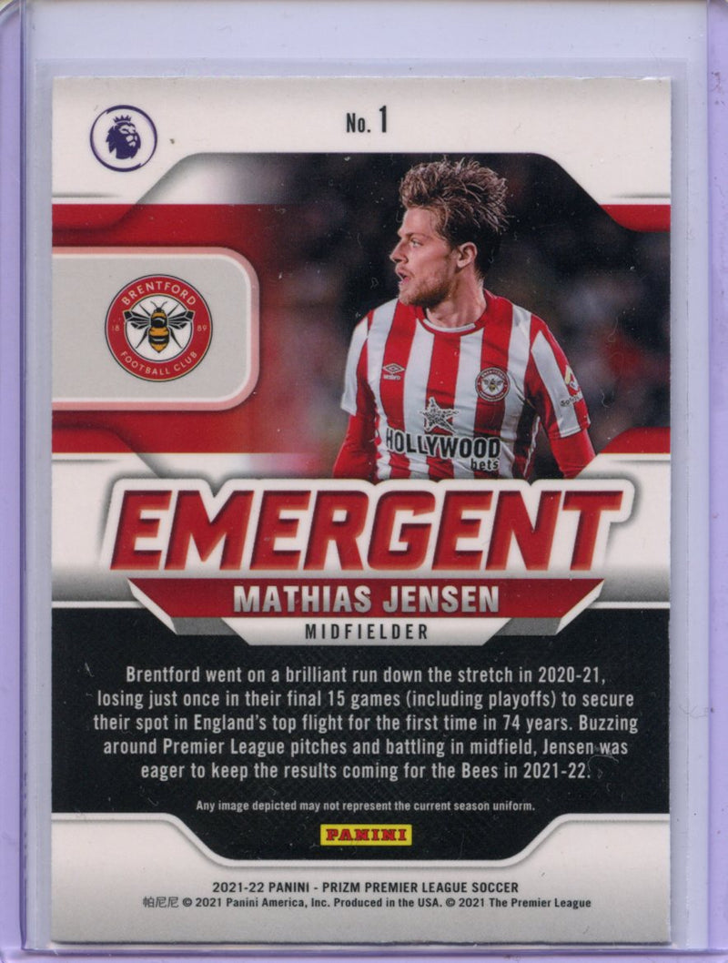 2021-22 Panini Prizm Premier League Mathias Jensen Emergent