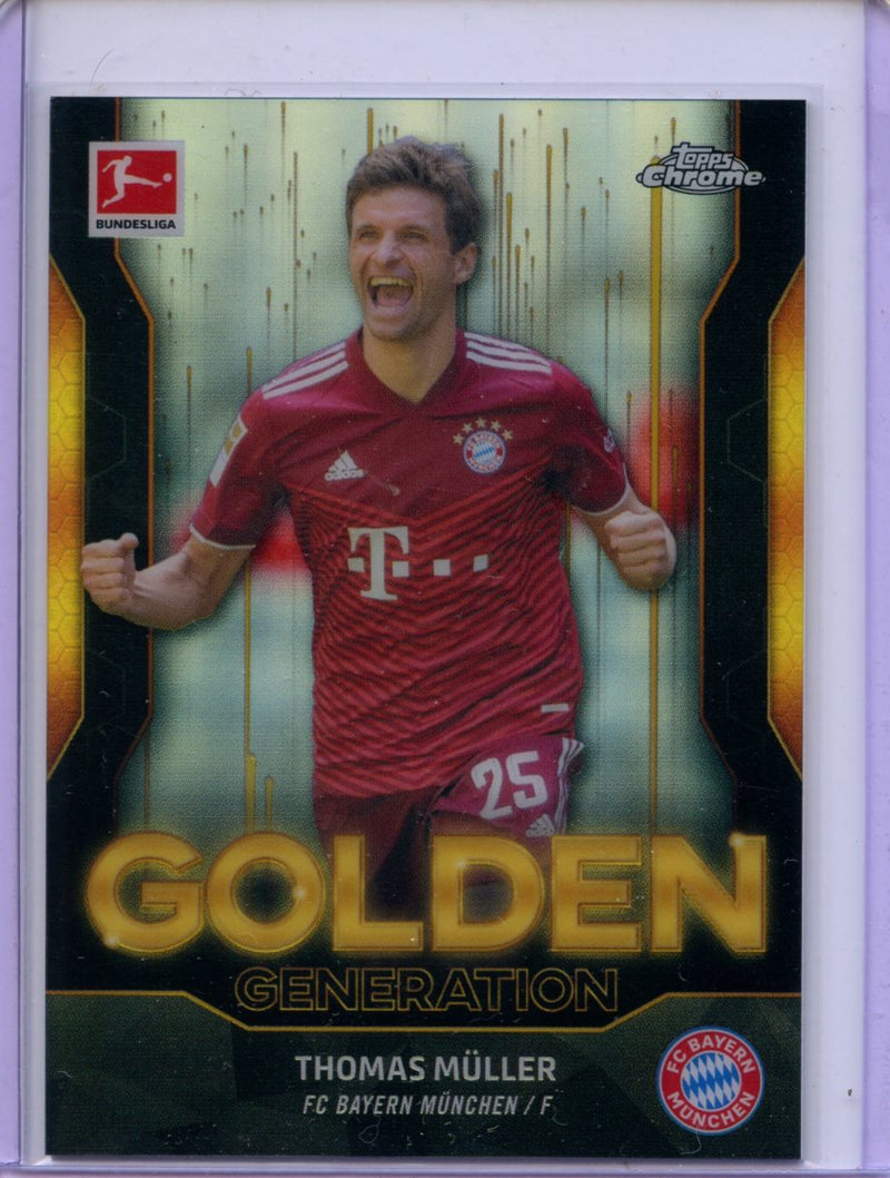 2021-22 Topps Chrome Bundesliga Soccer Thomas Muller Golden Generation