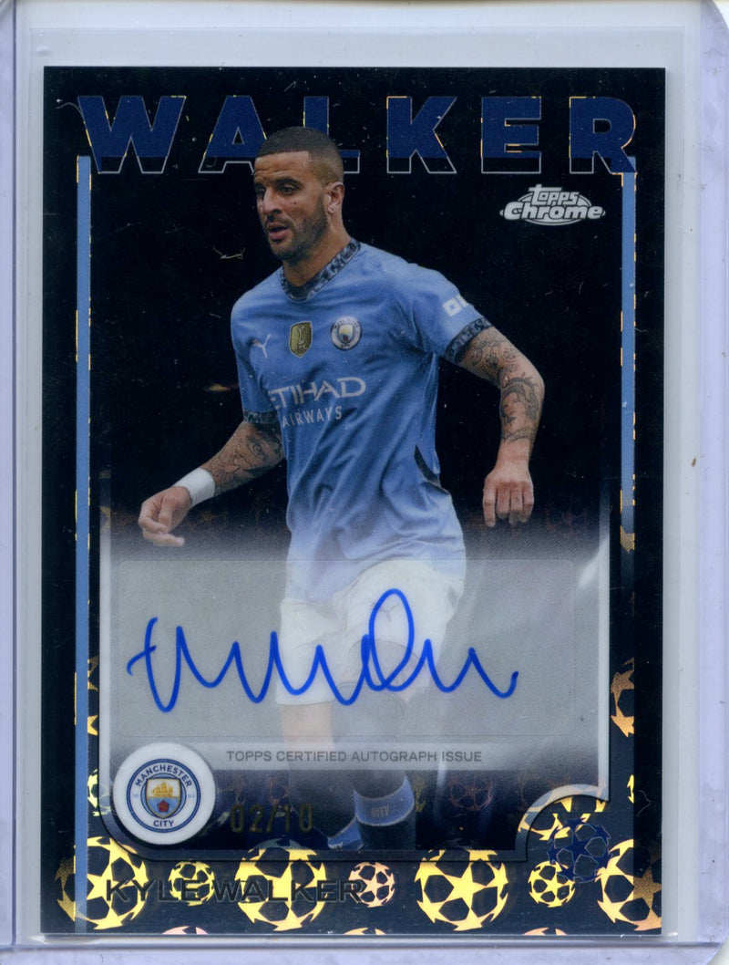 2024-25 Topps Chrome UEFA Club Comps Kyle Walker Logofractor Black Autograph 2/10