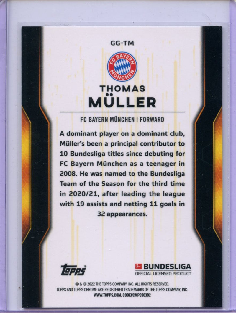 2021-22 Topps Chrome Bundesliga Soccer Thomas Muller Golden Generation