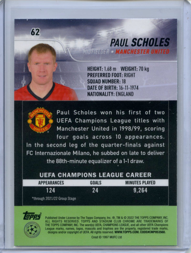2021-22 Topps Stadium Club Chrome UEFA Champions League Paul Scholes