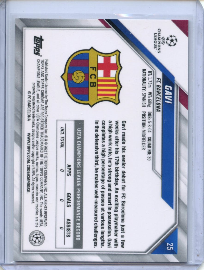 2021-22 Topps Chrome UEFA CL Gavi