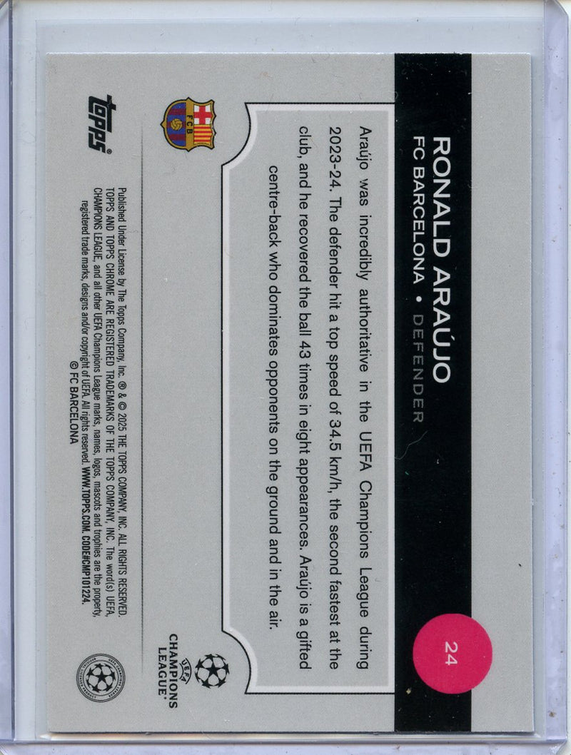 2024-25 Topps Chrome UEFA Club Comps Ronald Araujo Speckle
