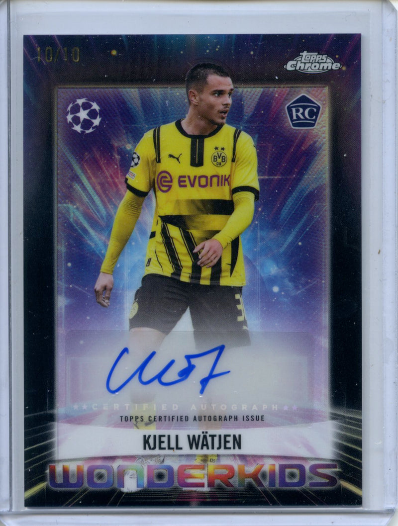 2024-25 Topps Chrome UEFA Club Comps Kjell Watjen Wonderkids Autograph Black 10/10