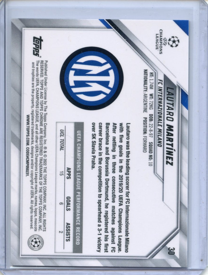 2021-22 Topps Chrome UEFA CL Lautaro Martinez