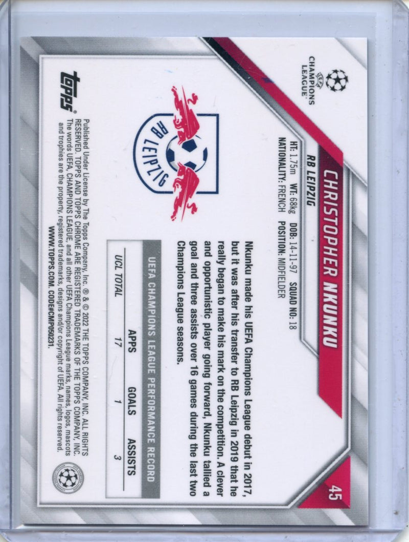 2021-22 Topps Chrome UEFA CL Christopher Nkunku