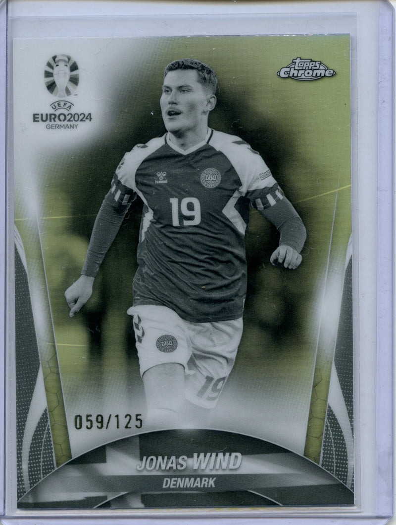 2024 Topps Chrome UEFA Euro Jonas Wind Black & White Refractor 59/125