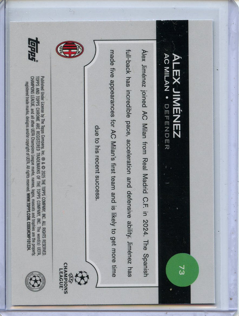 2024-25 Topps Chrome UEFA Club Comps Alex Jimenez Speckle