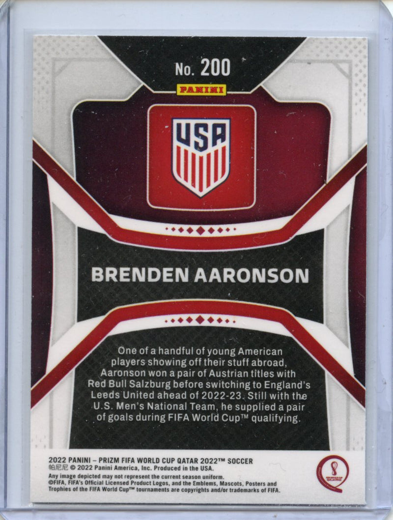 2022 Panini Prizm FIFA World Cup Qatar Brenden Aaronson