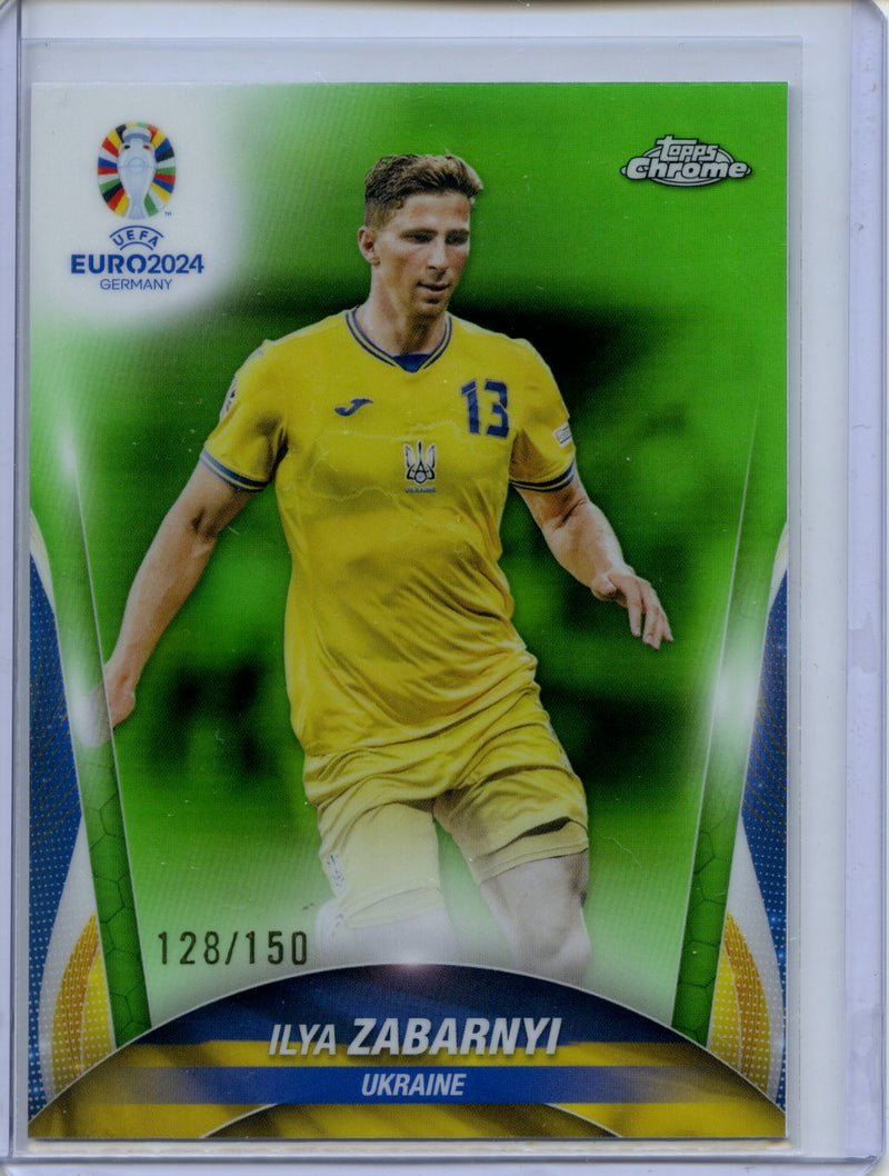 2024 Topps Chrome UEFA Euro Ilya Zabarnyi Neon Green 128/150