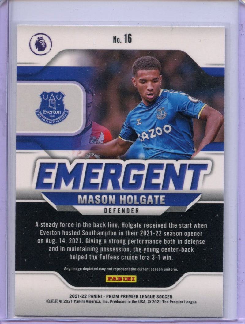 2021-22 Panini Prizm Premier League Mason Holgate Emergent