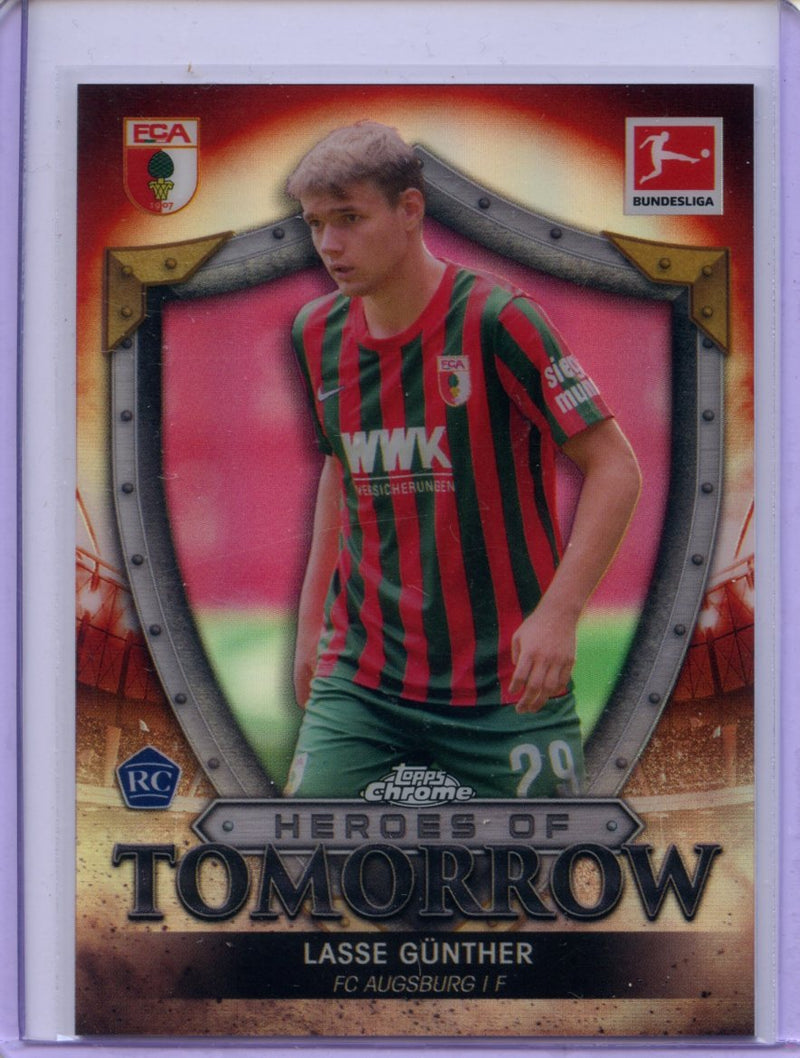 2021-22 Topps Chrome Bundesliga Soccer Lasse Gunther Heroes Of Tomorrow